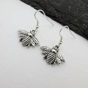 Bee Silver Earrings